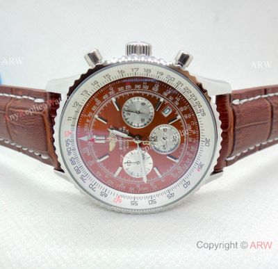 Copy Breitling Navitimer Chronometre Japanese Watch SS Brown Dial